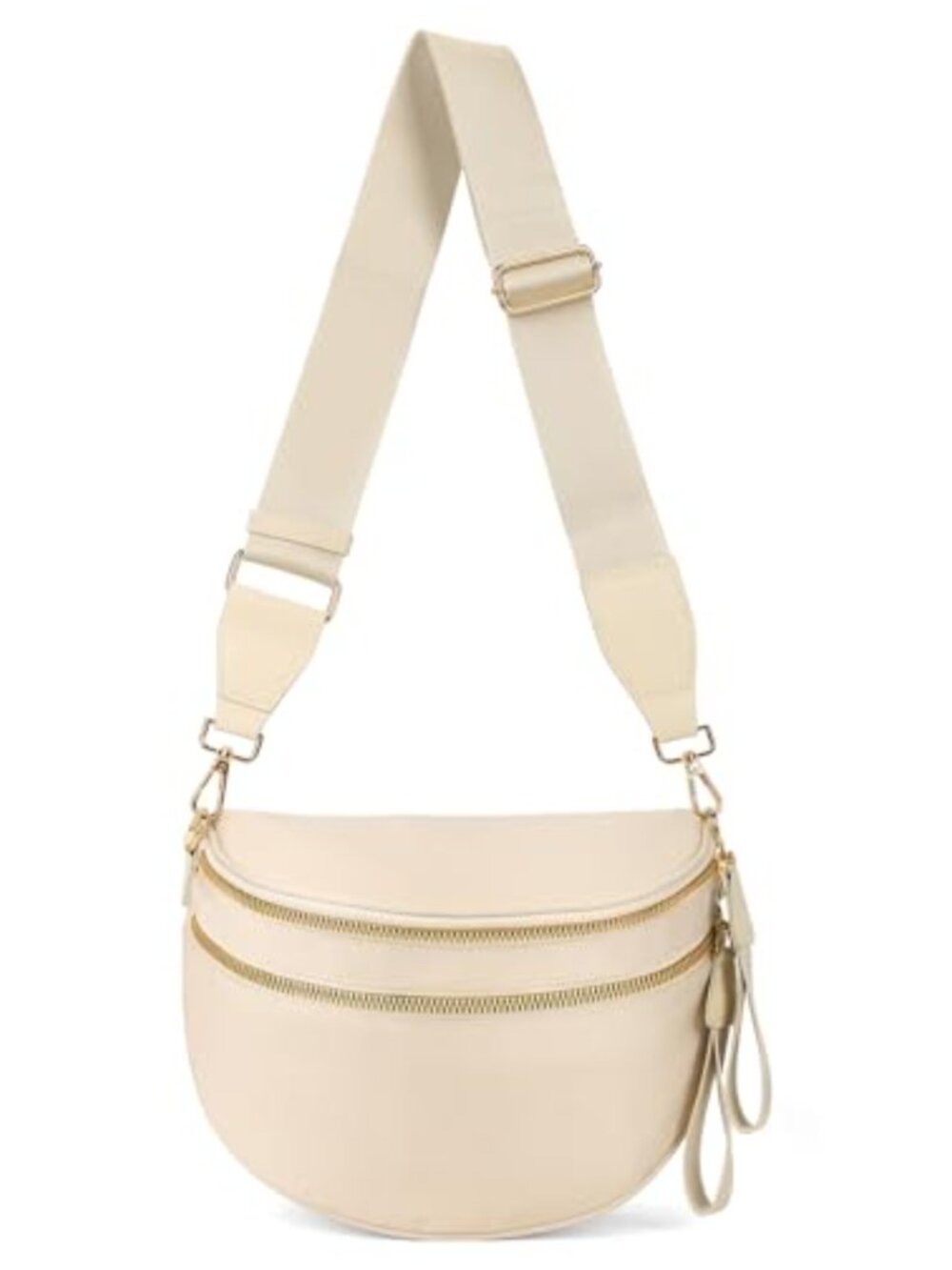 Checkered Crossbody Bum Bag Women Sling Purse with Matching Pouch Adjustable